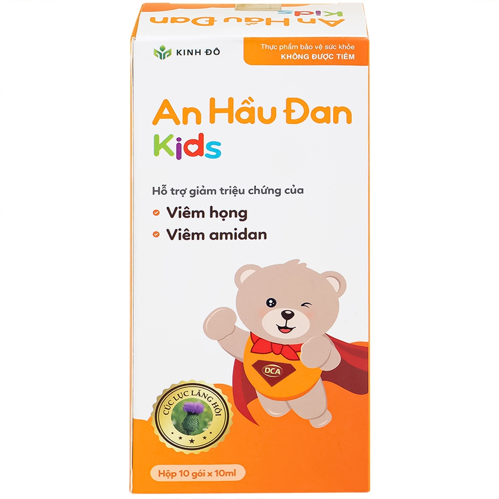 Hình ảnh Thực phẩm bảo vệ sức khoẻ An Hầu Đan Kids Kinh Đô hỗ trợ giảm triệu chứng của viêm họng (10 gói x 10ml)