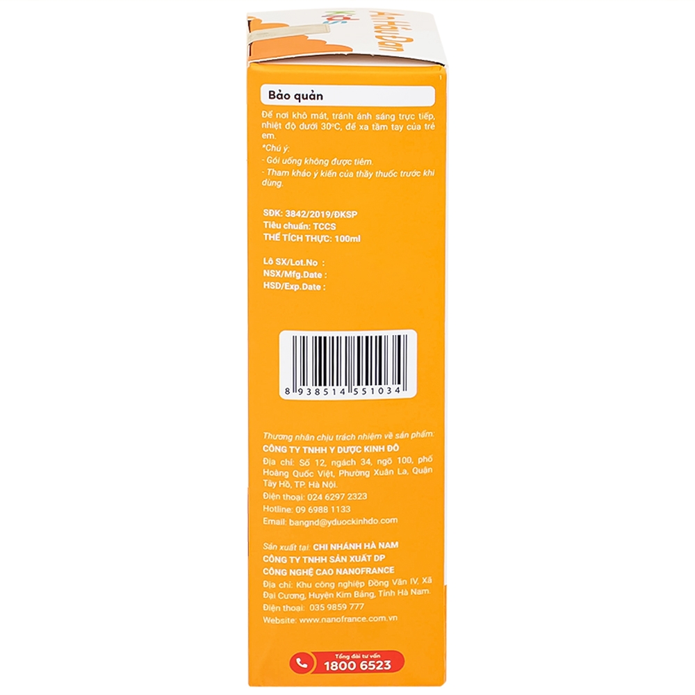Hình ảnh Thực phẩm bảo vệ sức khoẻ An Hầu Đan Kids Kinh Đô hỗ trợ giảm triệu chứng của viêm họng (10 gói x 10ml)