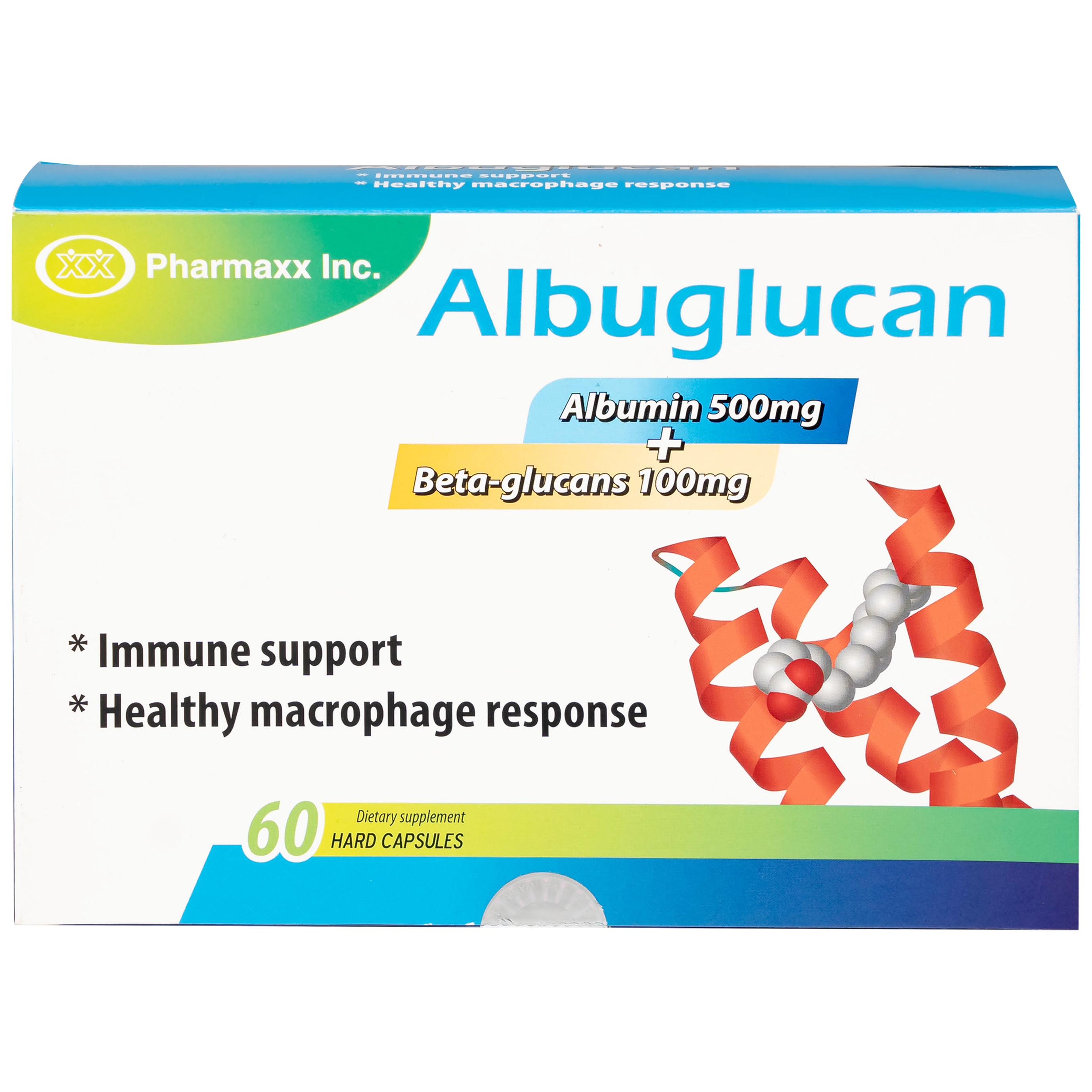 Hình ảnh Viên uống Albuglucan Pharmaxx INC hỗ trợ tăng cường sức đề kháng (6 vỉ x 10 viên)
