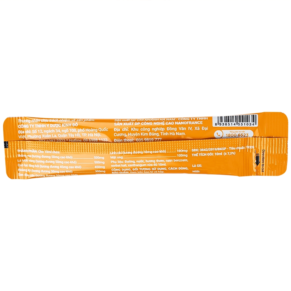 Hình ảnh Thực phẩm bảo vệ sức khoẻ An Hầu Đan Kids Kinh Đô hỗ trợ giảm triệu chứng của viêm họng (10 gói x 10ml)