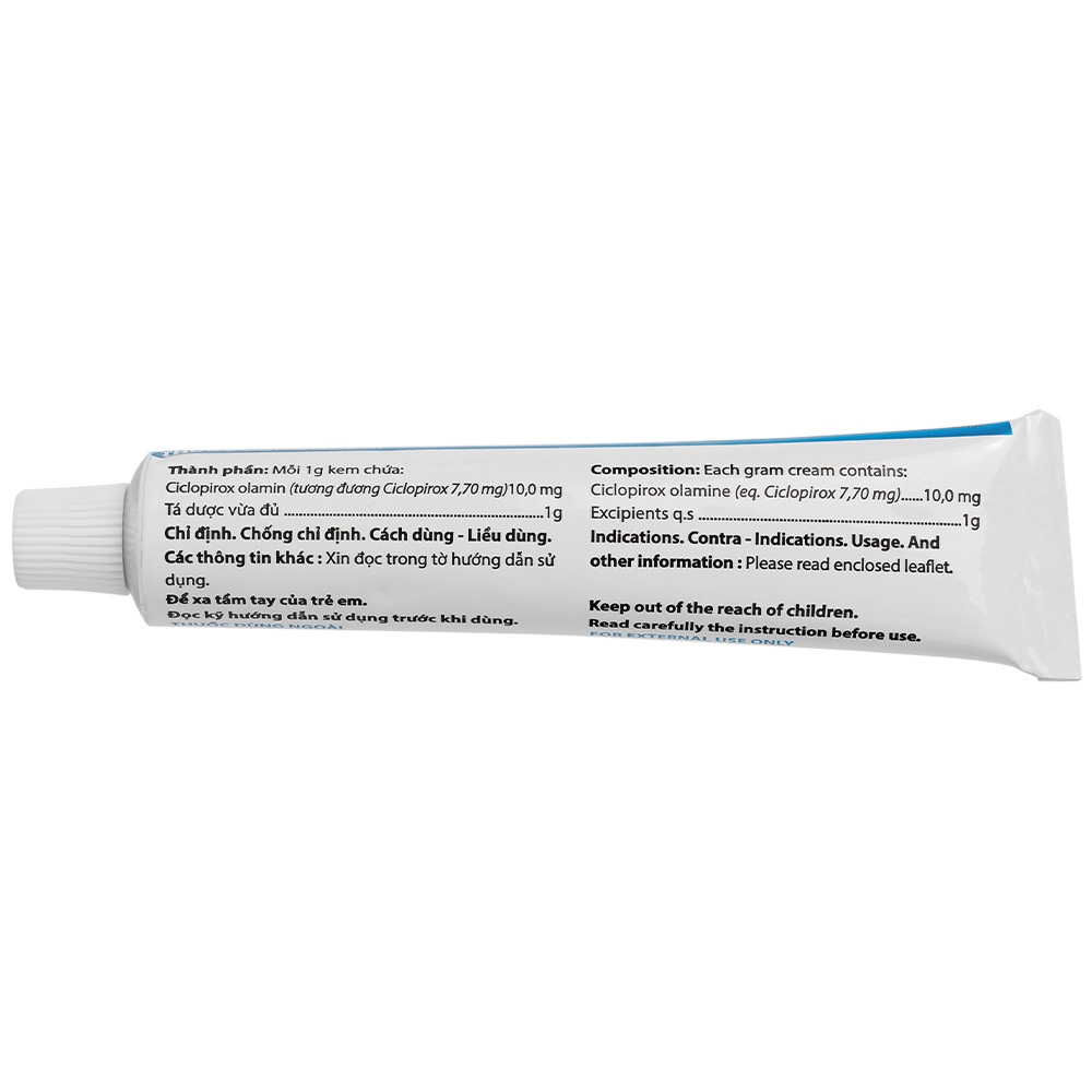 Hình ảnh Kem bôi da Ciclopirox 0,77% VCP điều trị nấm da chân, nấm da đùi và nấm da toàn thân (15g)