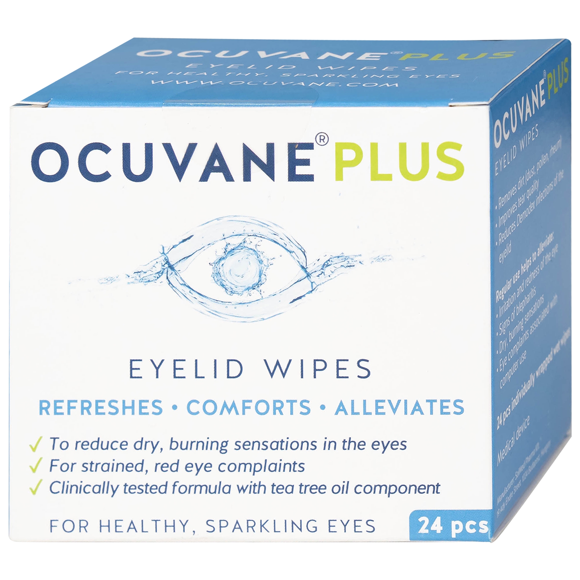 Hình ảnh Gạc lau mi mắt Ocuvane Plus Sucs làm sạch hiệu quả bụi bẩn và phấn hoa đọng lại trên mi (24 miếng)