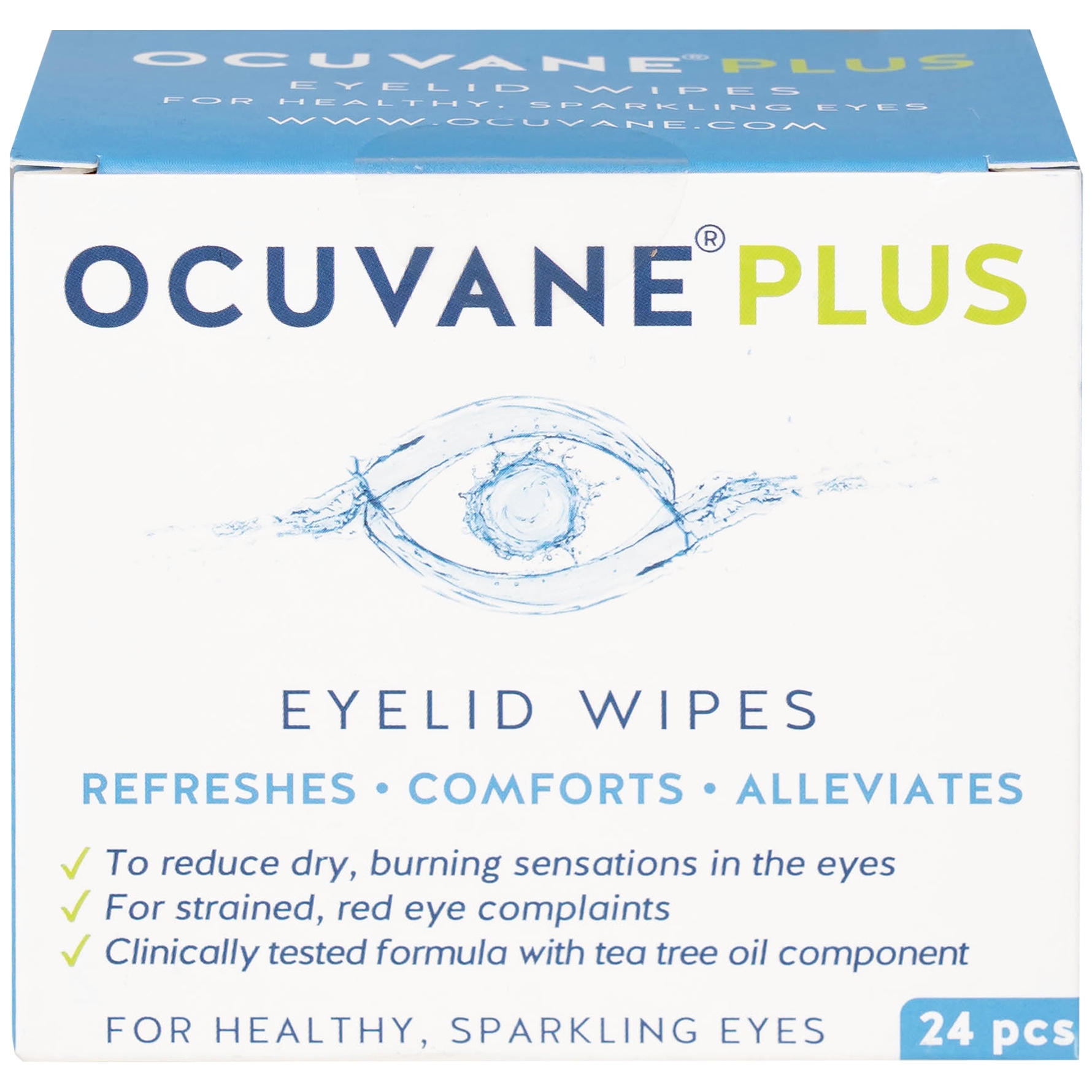 Hình ảnh Gạc lau mi mắt Ocuvane Plus Sucs làm sạch hiệu quả bụi bẩn và phấn hoa đọng lại trên mi (24 miếng)