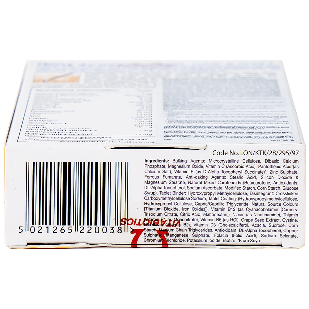 Hình ảnh Thực phẩm bảo vệ sức khỏe Perfectil Vitabiotics bổ sung vi chất làm đẹp da, móng, tóc (2 vỉ x 15 viên)