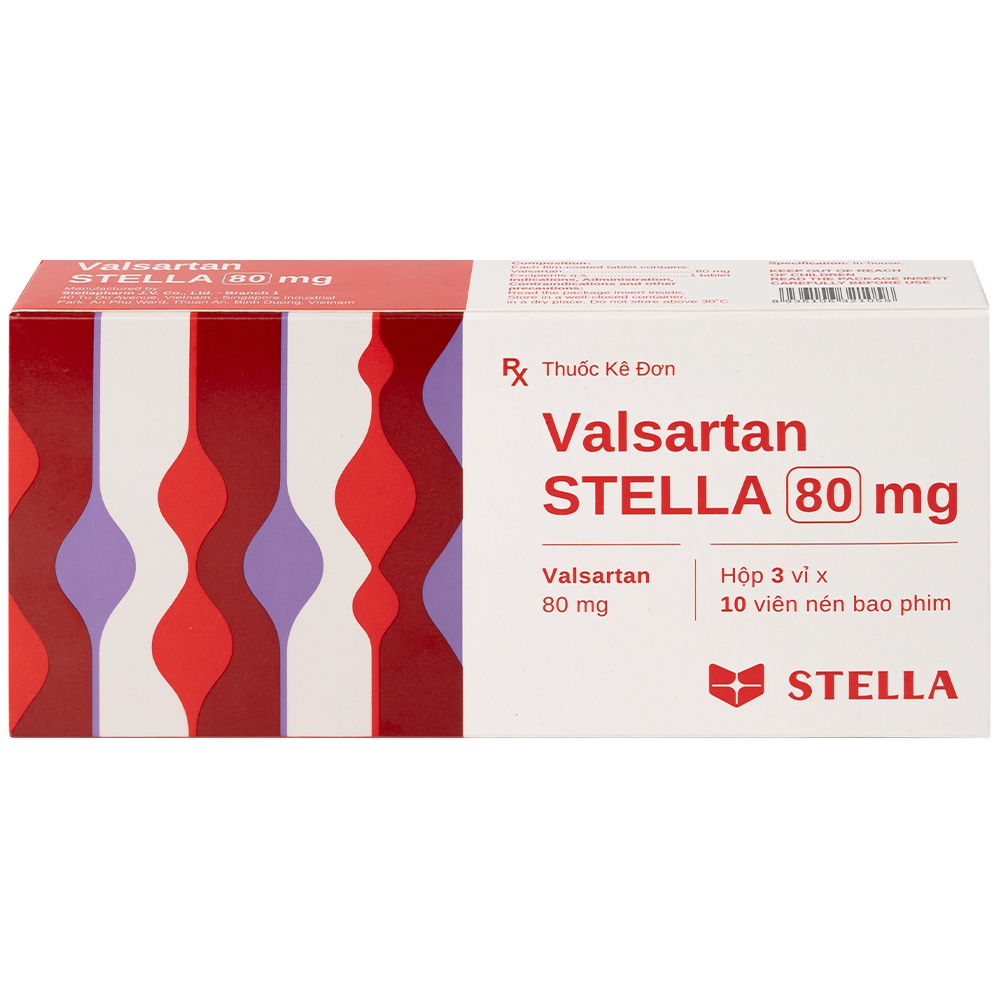 Hình ảnh Thuốc Vansartan 80mg Stella điều trị tăng huyết áp, suy tim (3 vỉ x 10 viên)