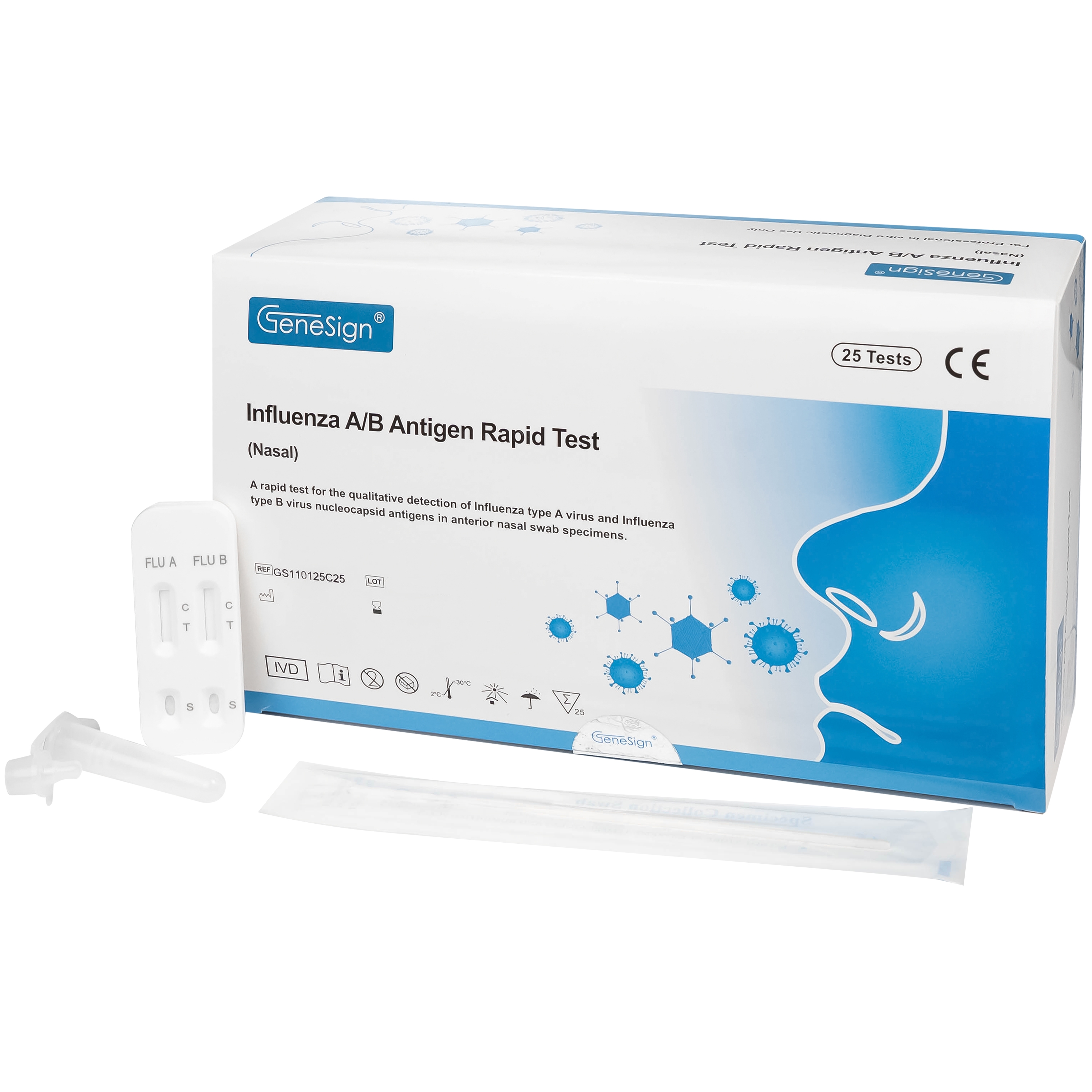Hình ảnh Kit test cúm A/B Genesign (25 kít)