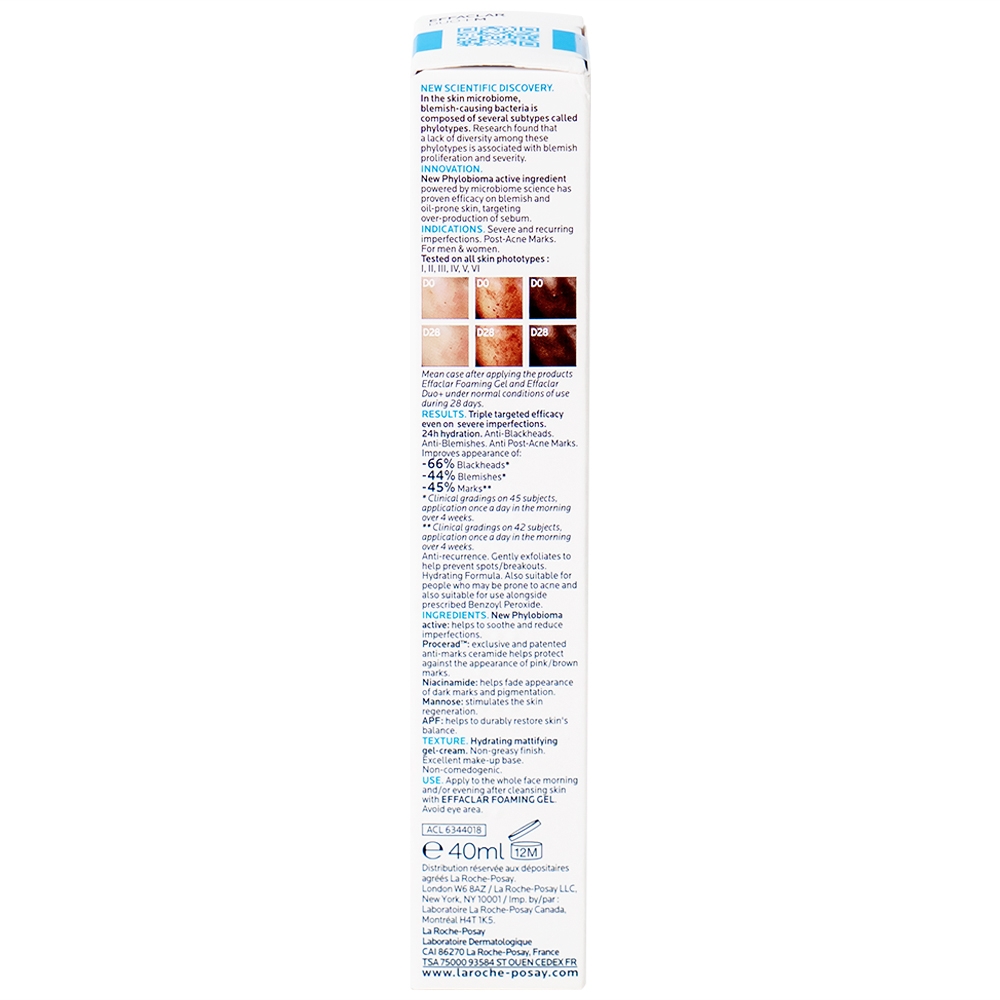 Hình ảnh Kem dưỡng da La Roche-Posay Effaclar Duo (+) hỗ trợ giảm viêm và giảm mụn đỏ tấy trong vòng 12 giờ (40ml)
