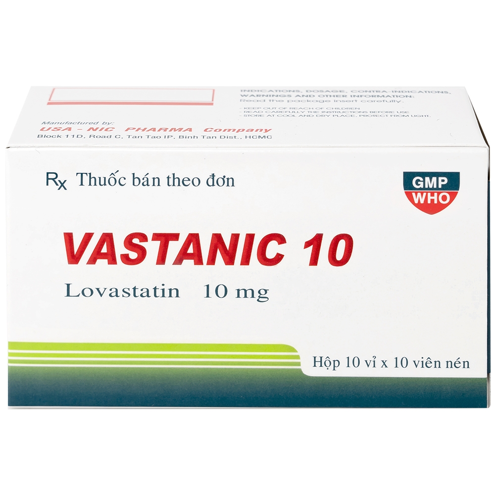 Hình ảnh Thuốc Vastanic 10 Usa - Nic Pharma điều trị rối loạn lipid, làm giảm cholesterol (10 vỉ x 10 viên)