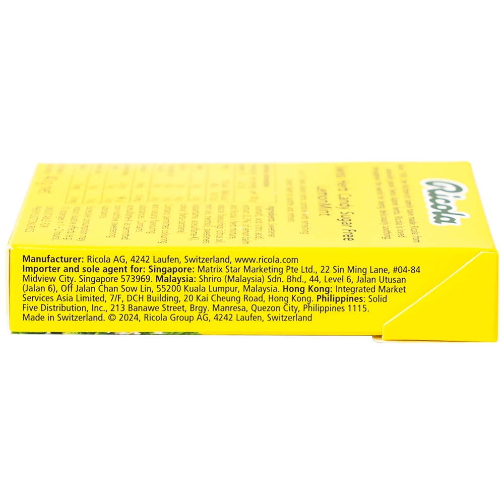 Hình ảnh Kẹo ngậm không đường Ricola Lemont Mint thông cổ, mát họng, làm dịu cơn ho (40g)