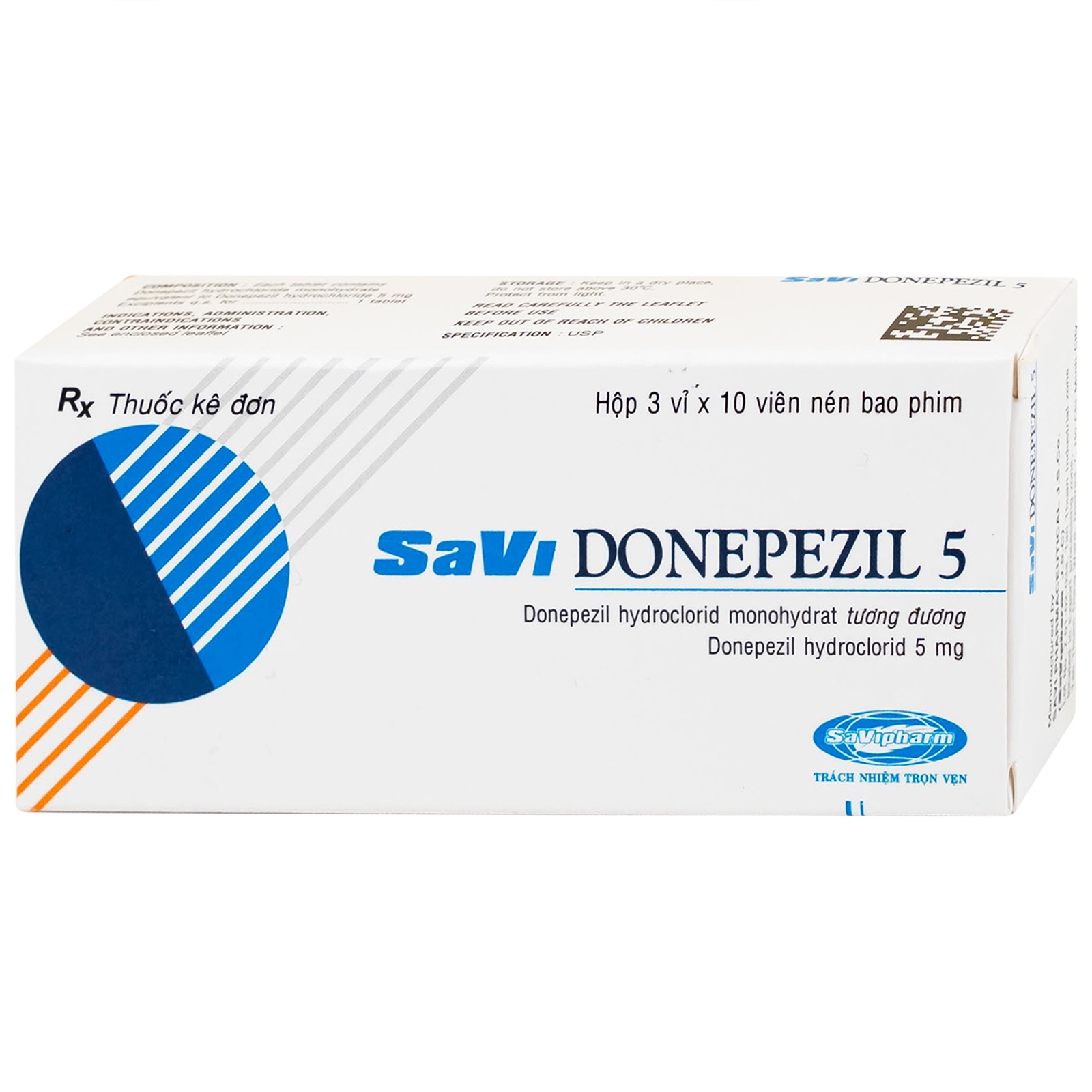 Hình ảnh Thuốc Savi Donepezil 5 Savi điều trị triệu chứng suy giảm trí nhớ (3 vỉ x 10 viên)