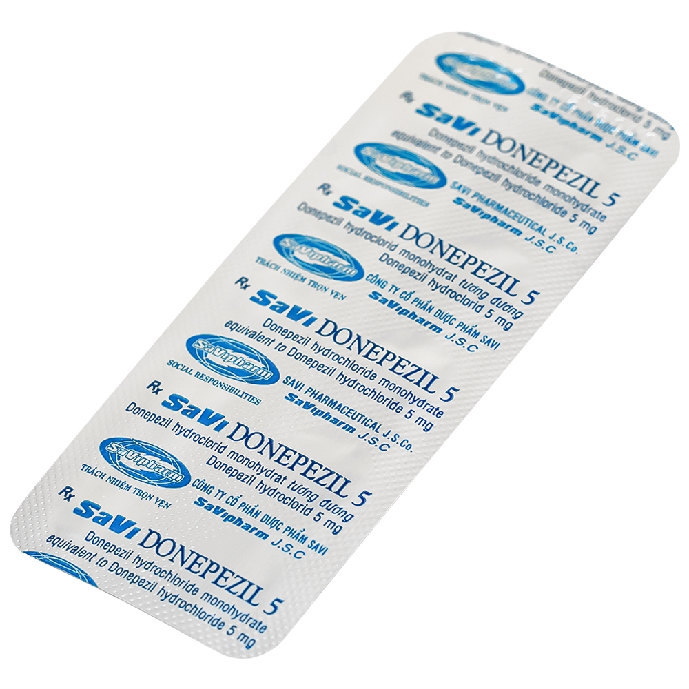 Hình ảnh Thuốc Savi Donepezil 5 Savi điều trị triệu chứng suy giảm trí nhớ (3 vỉ x 10 viên)