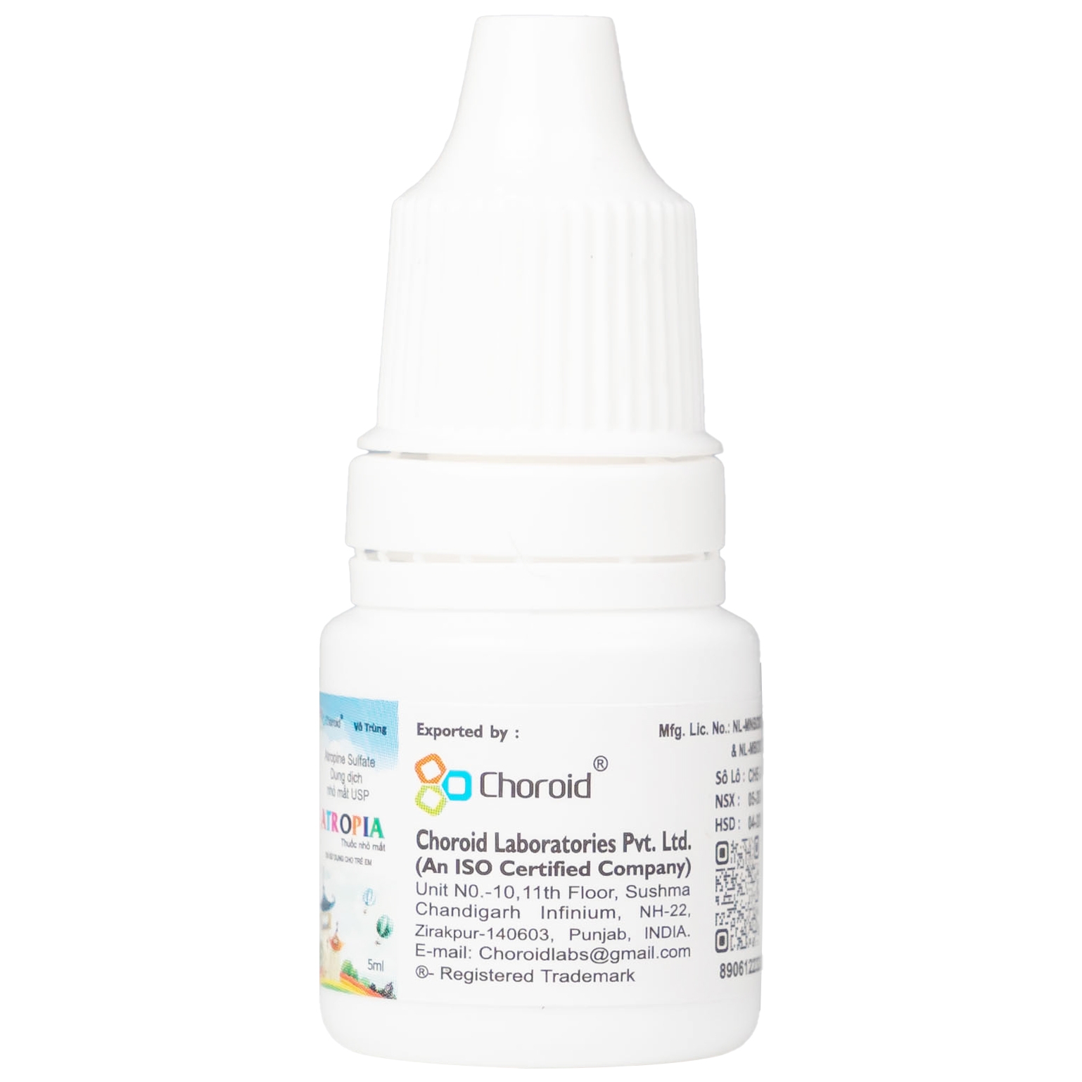 Hình ảnh Dung dịch nhỏ mắt ATROPIA 5ml Choroid  kiểm soát và làm chậm sự phát triển tật cận thị ở trẻ em