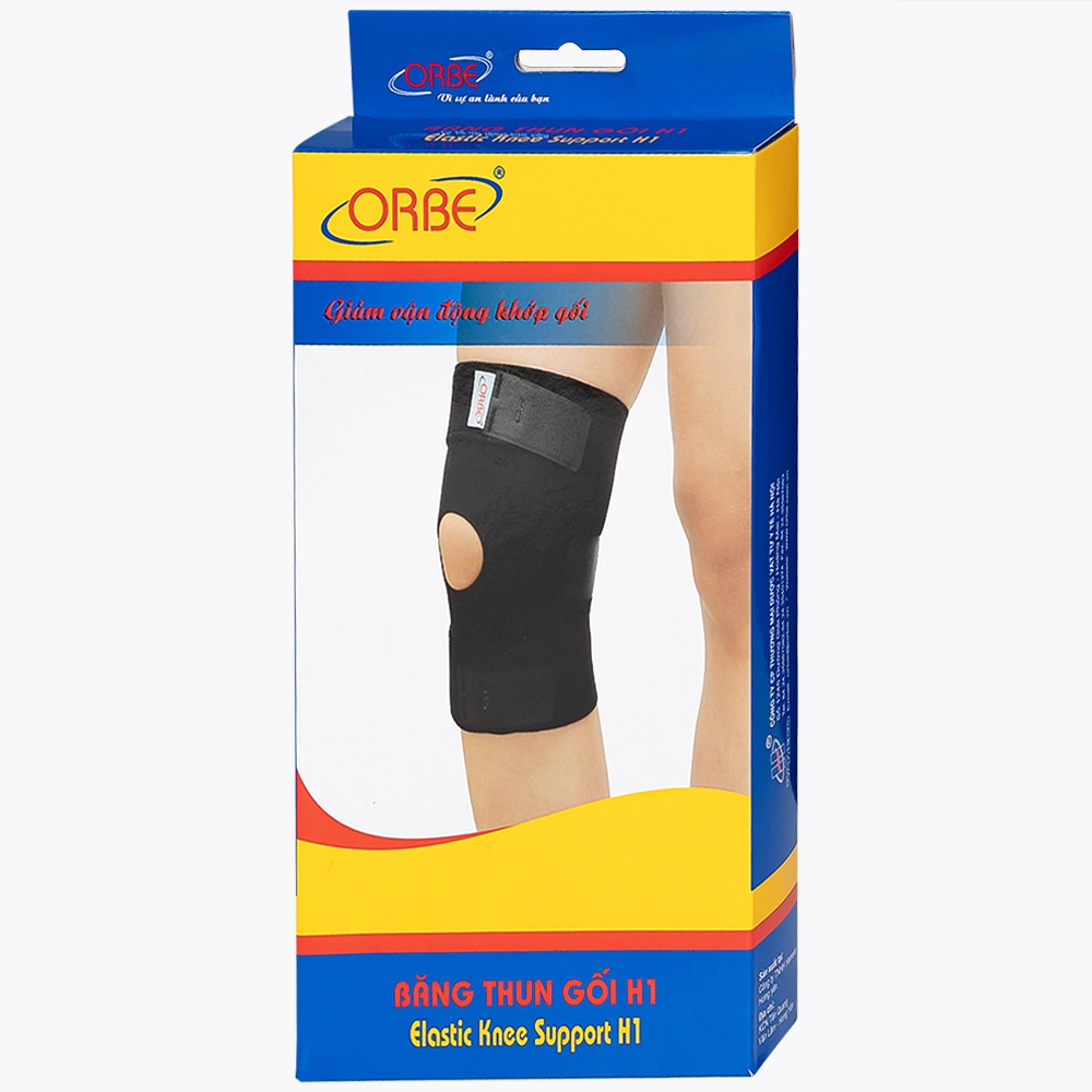 Hình ảnh Băng thun gối H1 màu đen size S/M Orbe hỗ trợ vận động khi chơi thể thao