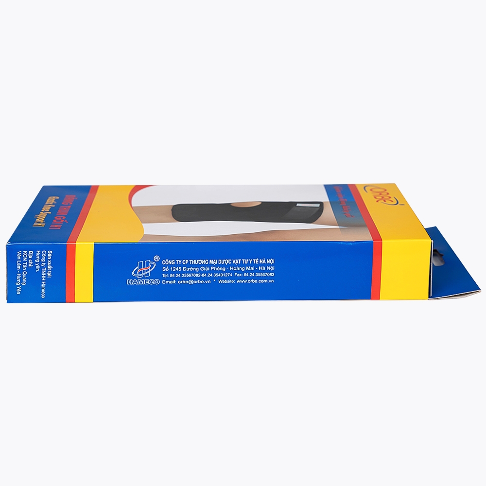 Hình ảnh Băng thun gối H1 màu đen size S/M Orbe hỗ trợ vận động khi chơi thể thao