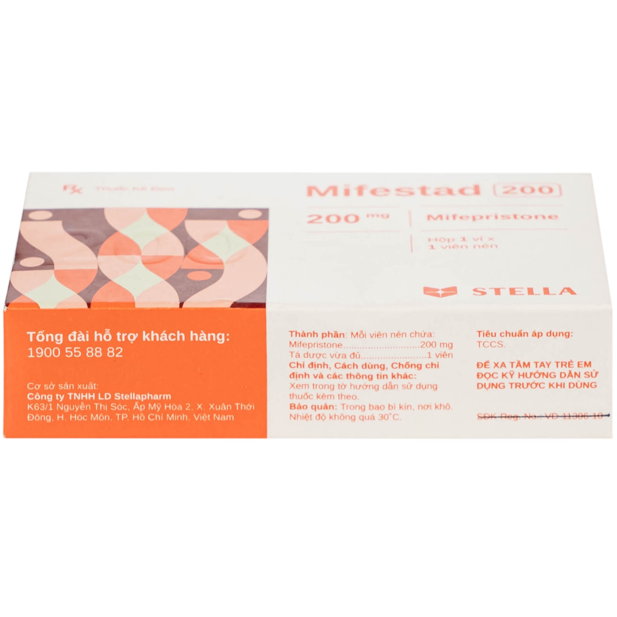 Hình ảnh Thuốc Mifestad 200mg Stella (1 viên)