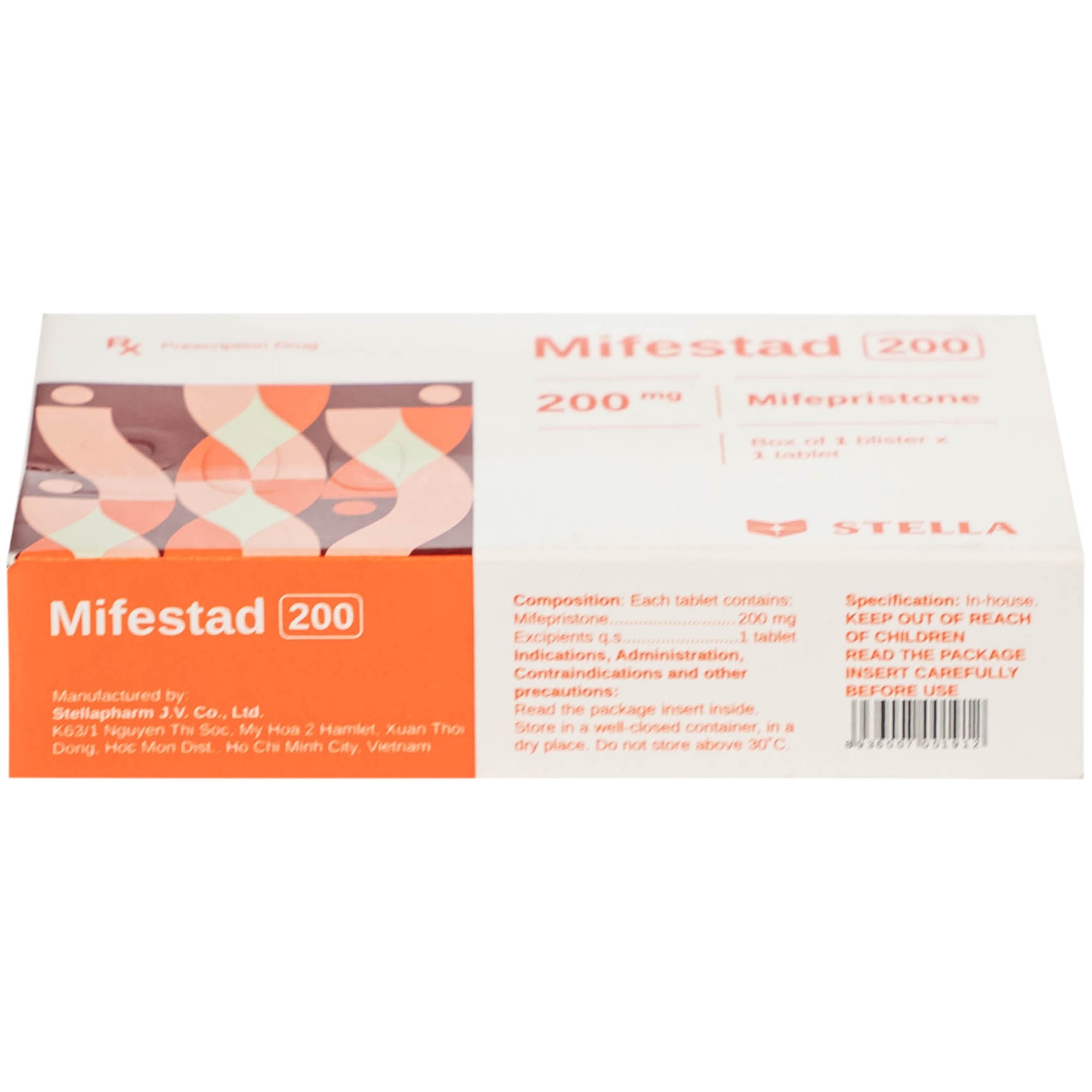 Hình ảnh Thuốc Mifestad 200mg Stella (1 viên)