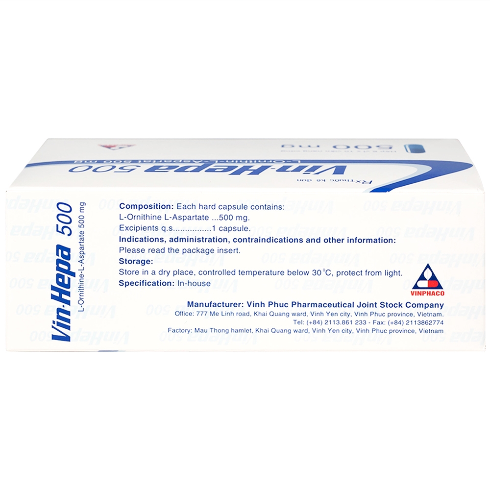 Hình ảnh Thuốc Vin-Hepa 500 Vinphaco điều trị các bệnh lý ở gan (6 vỉ x 10 viên)