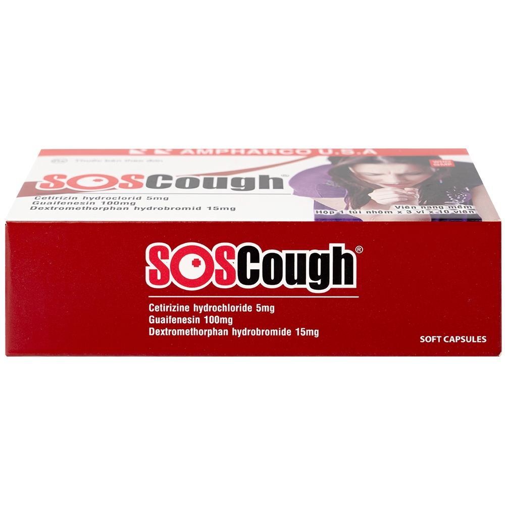 Hình ảnh Thuốc SOSCough Ampharco điều trị ho khan, ho do kích ứng (3 vỉ x 10 viên)