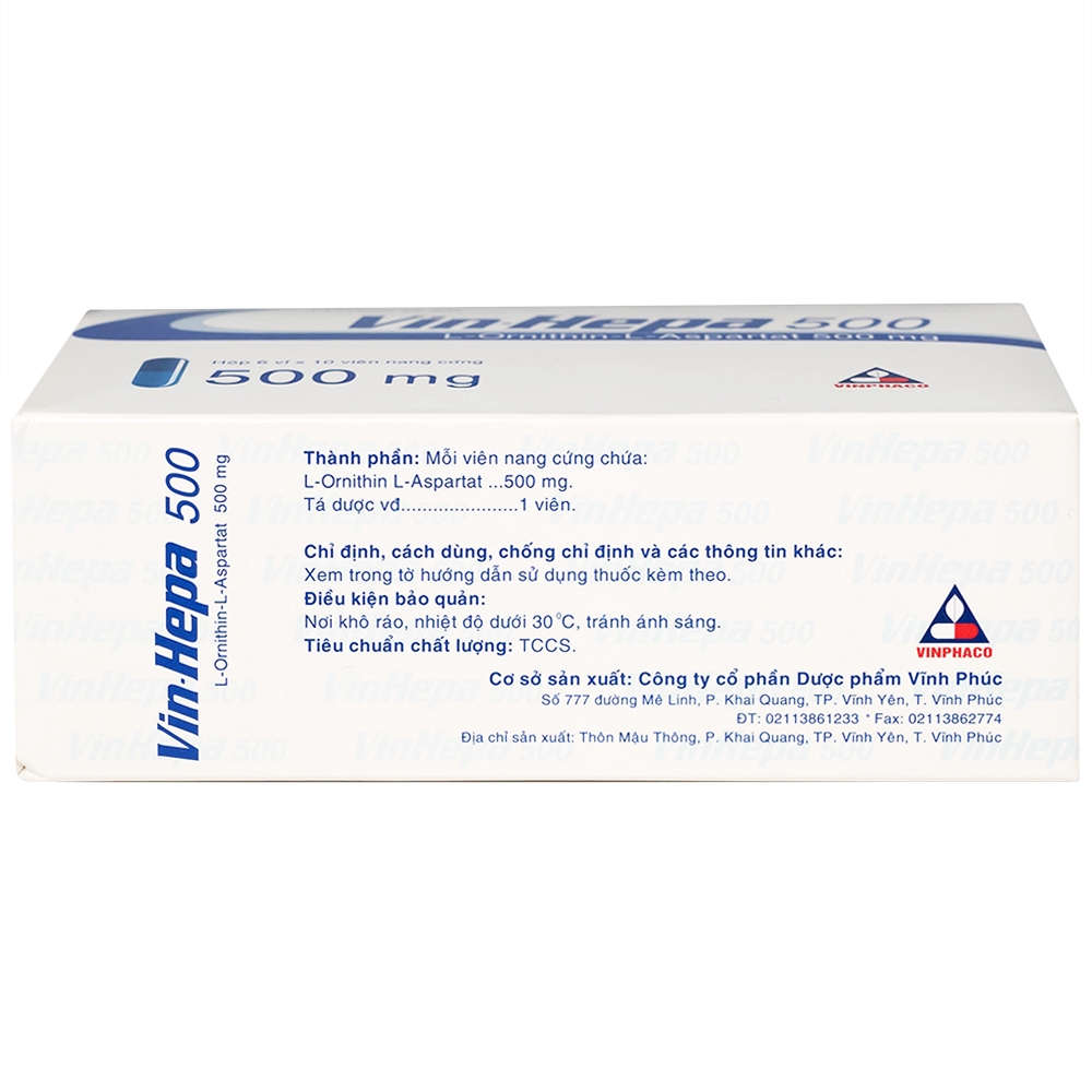 Hình ảnh Thuốc Vin-Hepa 500 Vinphaco điều trị các bệnh lý ở gan (6 vỉ x 10 viên)