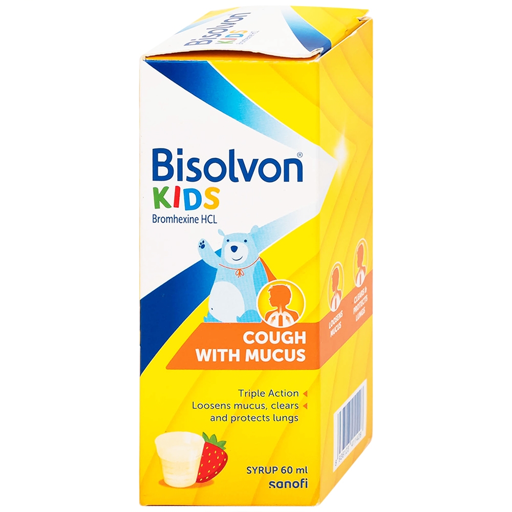Hình ảnh Siro Bisolvon Kids Boehringer làm loãng đờm trong các bệnh phế quản phổi cấp và mạn tính (60ml)