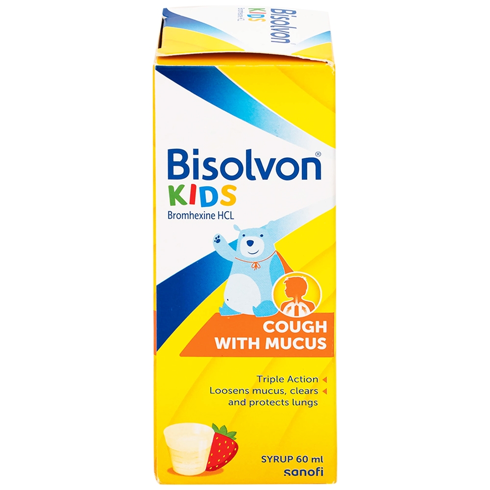 Hình ảnh Siro Bisolvon Kids Boehringer làm loãng đờm trong các bệnh phế quản phổi cấp và mạn tính (60ml)