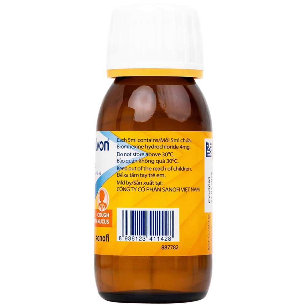 Hình ảnh Siro Bisolvon Kids Boehringer làm loãng đờm trong các bệnh phế quản phổi cấp và mạn tính (60ml)
