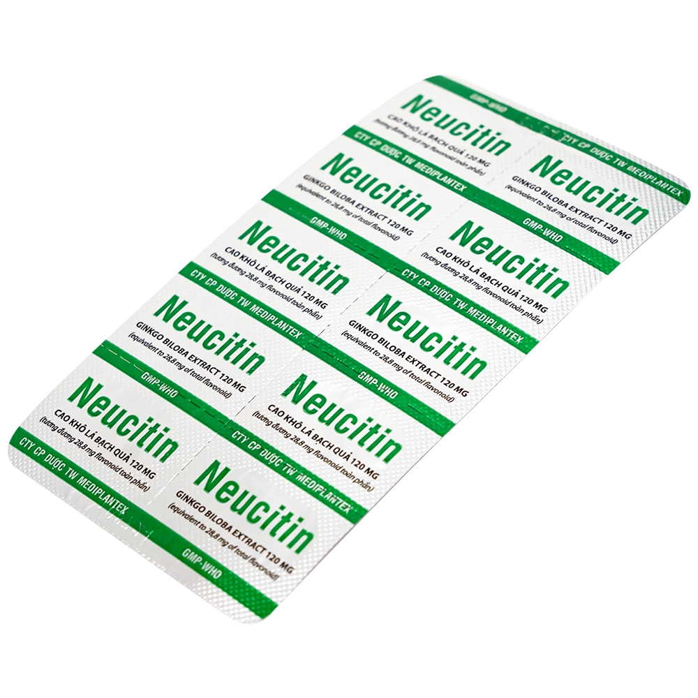 Hình ảnh Thuốc Neucitin 120mg Mediplantex điều trị mất trí nhớ ngắn hạn (6 vỉ x 10 viên)