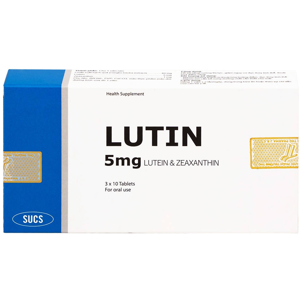 Hình ảnh Viên uống Lutin 5mg Sucs hỗ trợ tăng cường thị lực, giảm nguy cơ đục thủy tinh thể, thoái hóa điểm vàng