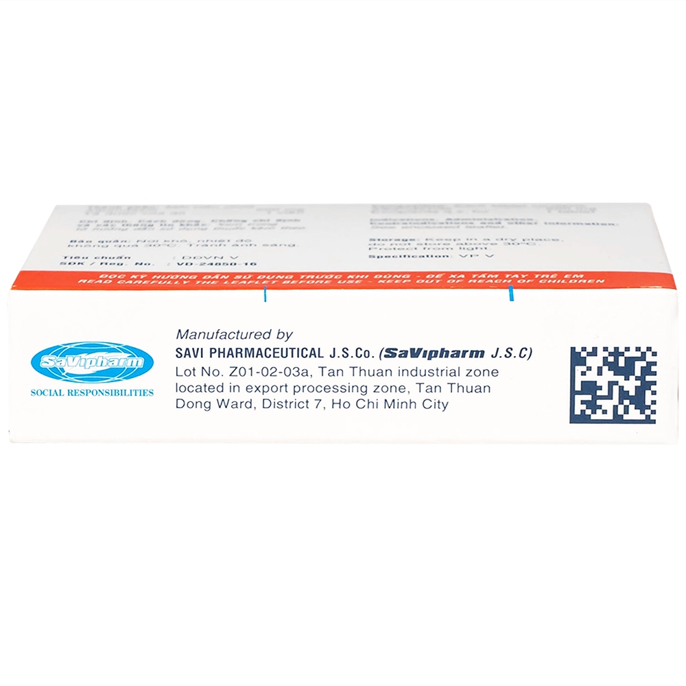 Hình ảnh Thuốc SaVi Albendazol 200 điều trị nhiễm ấu trùng sán lợn có tổn thương não (1 vỉ x 2 viên)