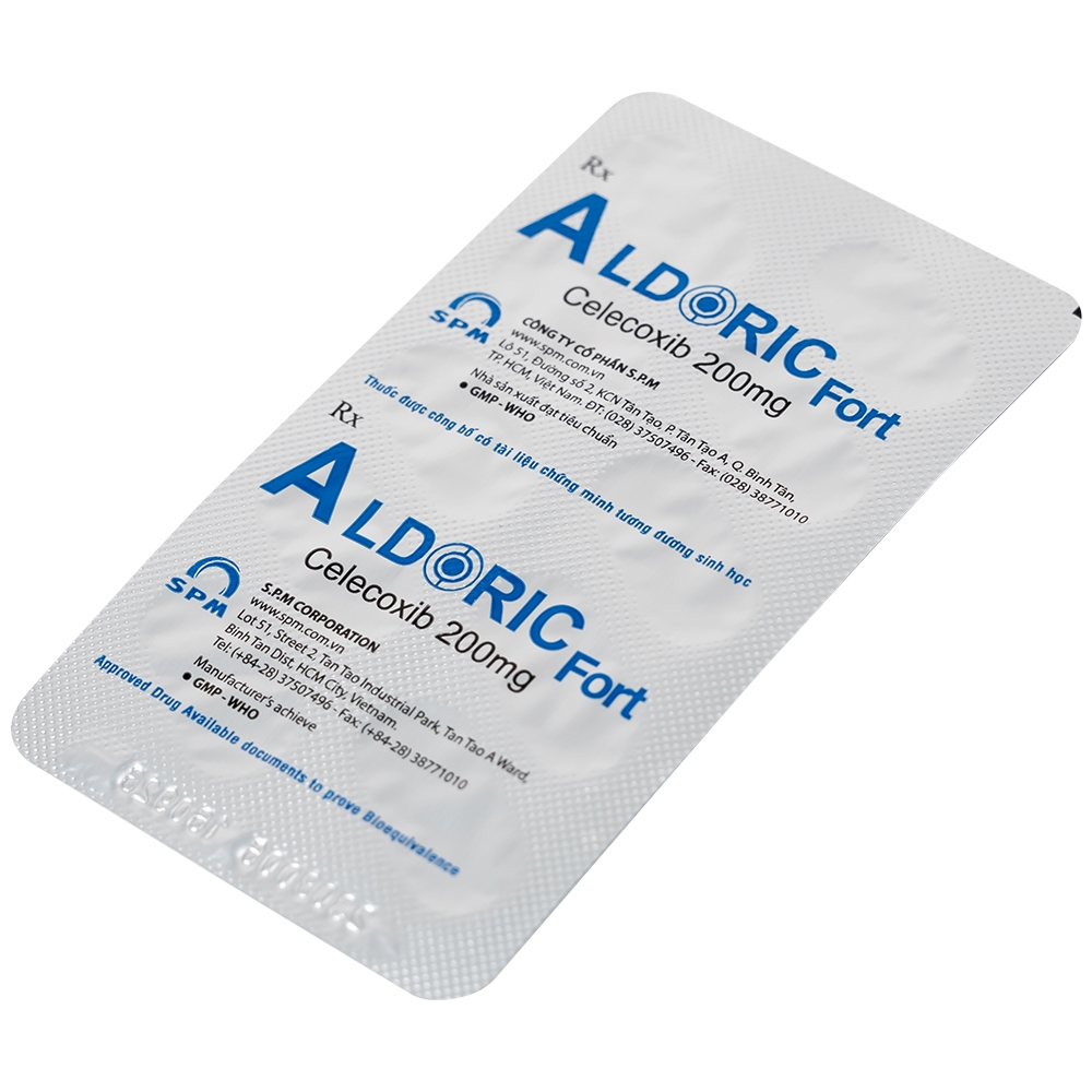 Hình ảnh Thuốc Aldoric Fort 200mg S.P.M điều trị thoái hóa khớp, viêm khớp (3 vỉ x 10 viên)