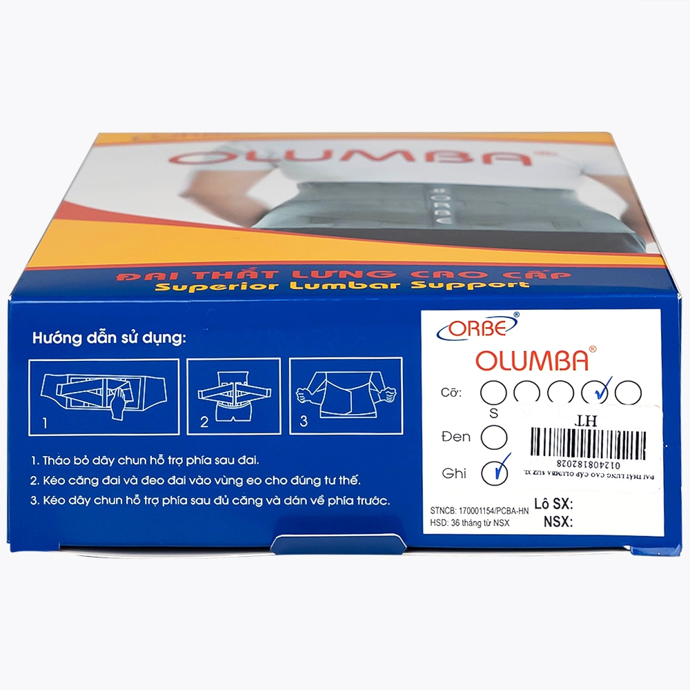 Hình ảnh Đai thắt lưng cao cấp Olumba Size XL dự phòng tổn thương cột sống thắt lưng