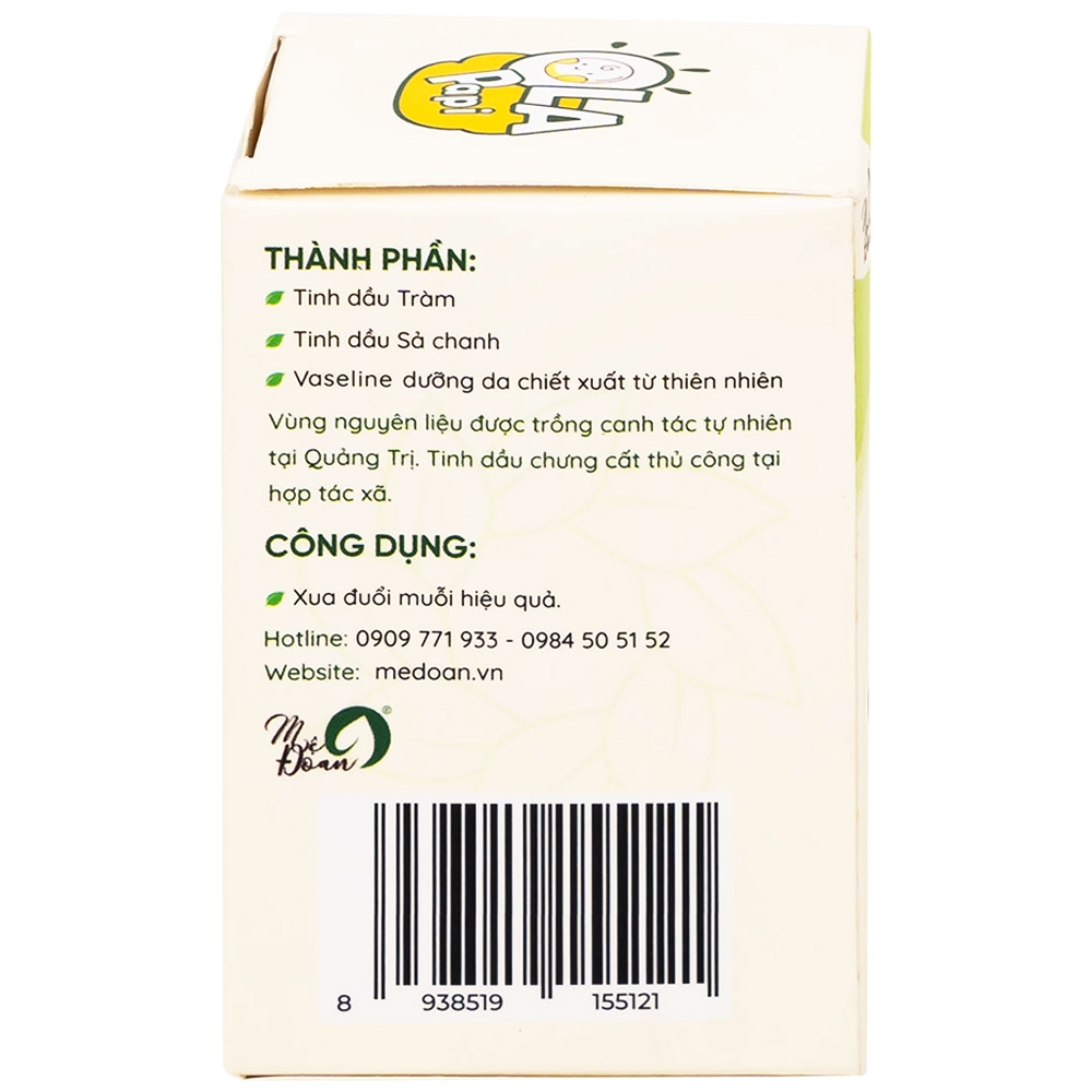 Hình ảnh Cao đuổi muỗi Ola Papi hỗ trợ phòng cảm lạnh và tránh gió, giảm sưng tấy khi bị côn trùng đốt (20g)