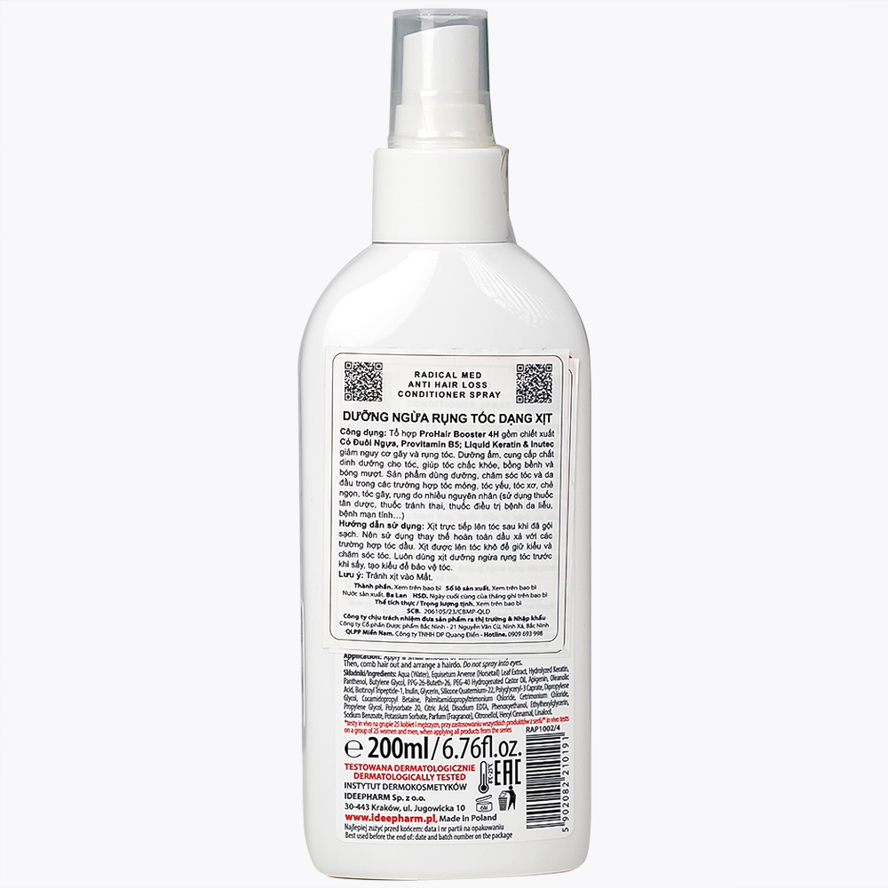 Hình ảnh Dưỡng ngừa rụng tóc dạng xịt Radical Med Anti Hair Loss Conditioner Spray 200ml
