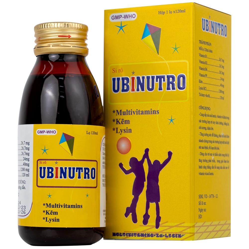 Hình ảnh Siro Ubinutro Nam Hà bổ sung các acid amin, vitamin và kẽm (120ml)