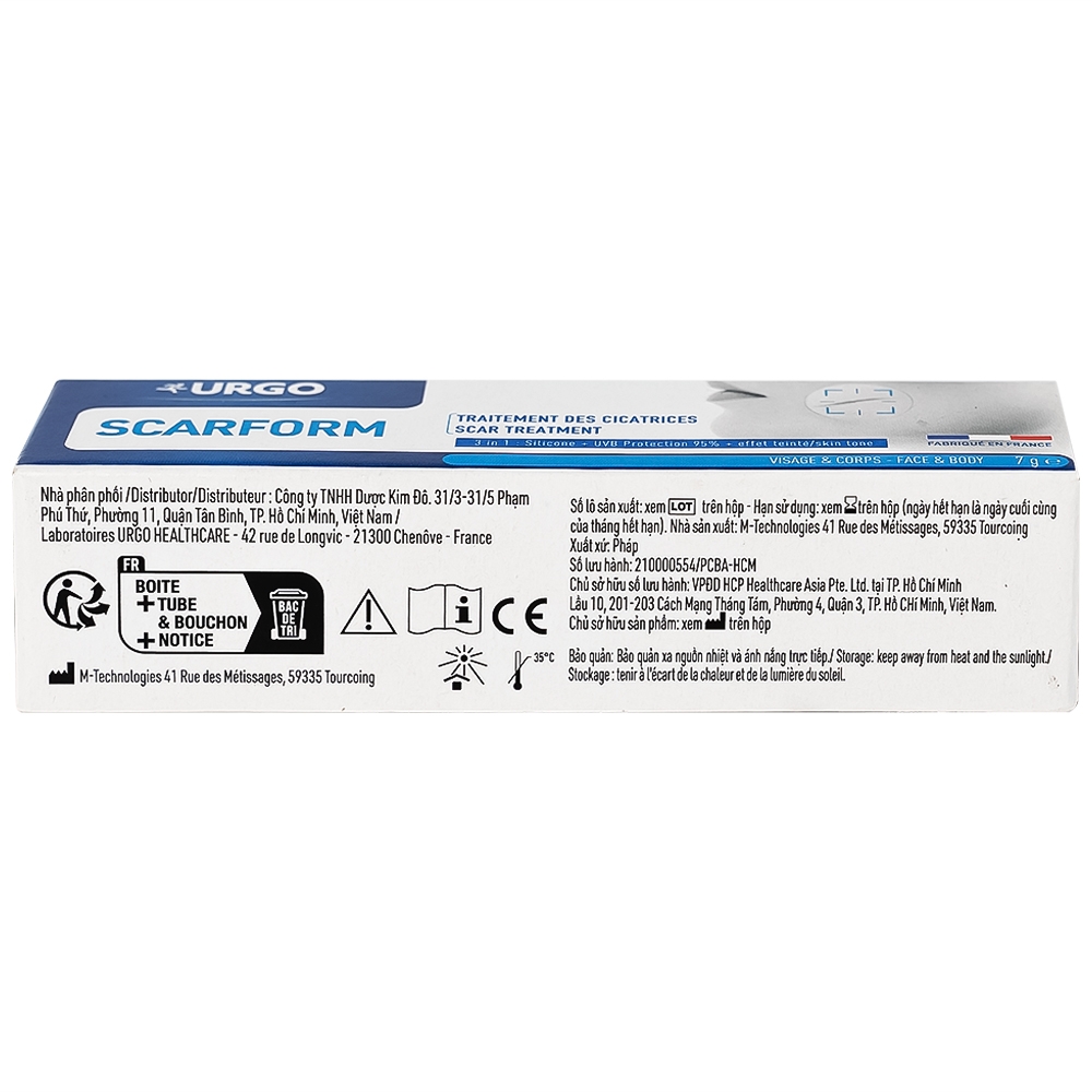 Hình ảnh Gel điều trị sẹo phì đại, sẹo lồi và mờ thâm Urgo Scarform 7g