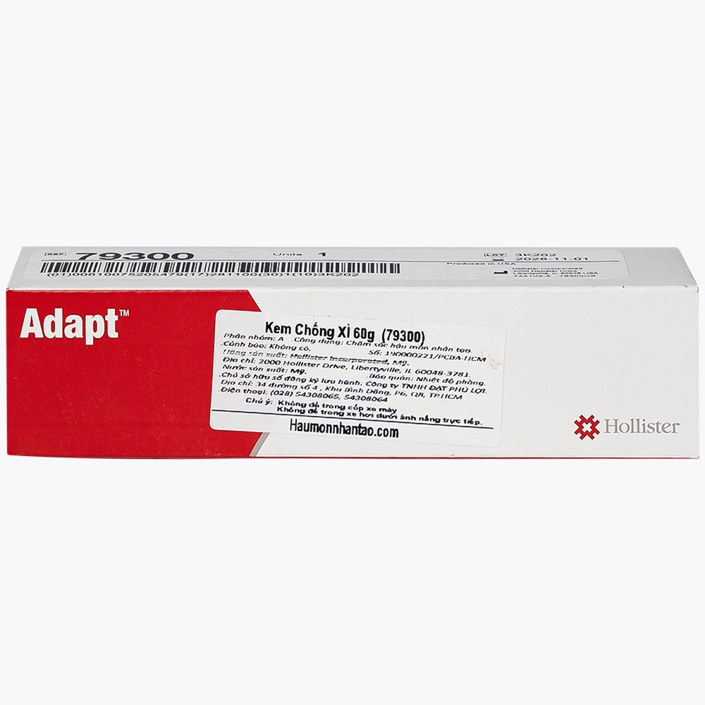 Hình ảnh Kem chống xì Adapt 60g Hollister dùng để chăm sóc hậu môn nhân tạo