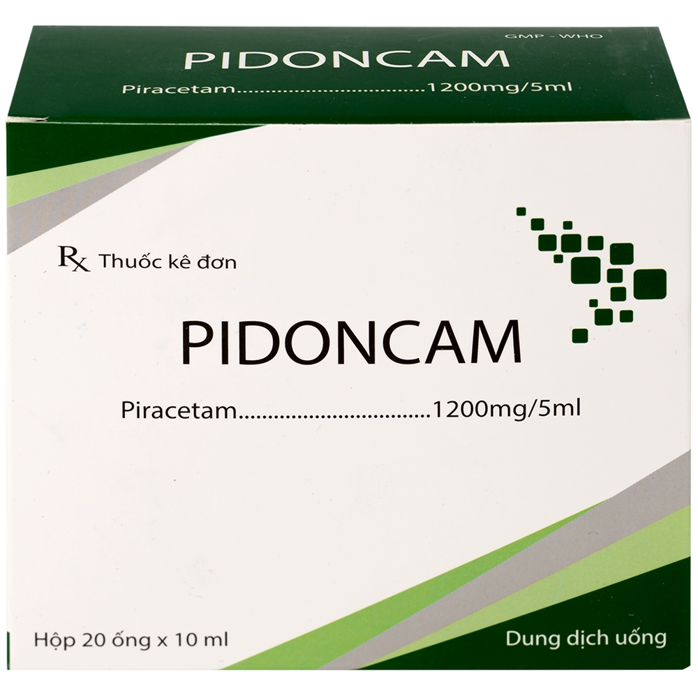 Hình ảnh Thuốc Pidoncam 1200mg/5ml Hà Nam điều trị triệu chứng chóng mặt, suy giảm trí nhớ (20 ống x 10ml)