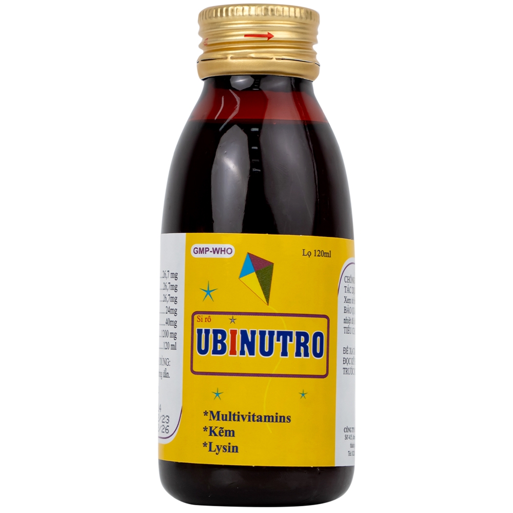 Hình ảnh Siro Ubinutro Nam Hà bổ sung các acid amin, vitamin và kẽm (120ml)