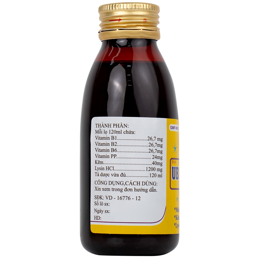 Hình ảnh Siro Ubinutro Nam Hà bổ sung các acid amin, vitamin và kẽm (120ml)