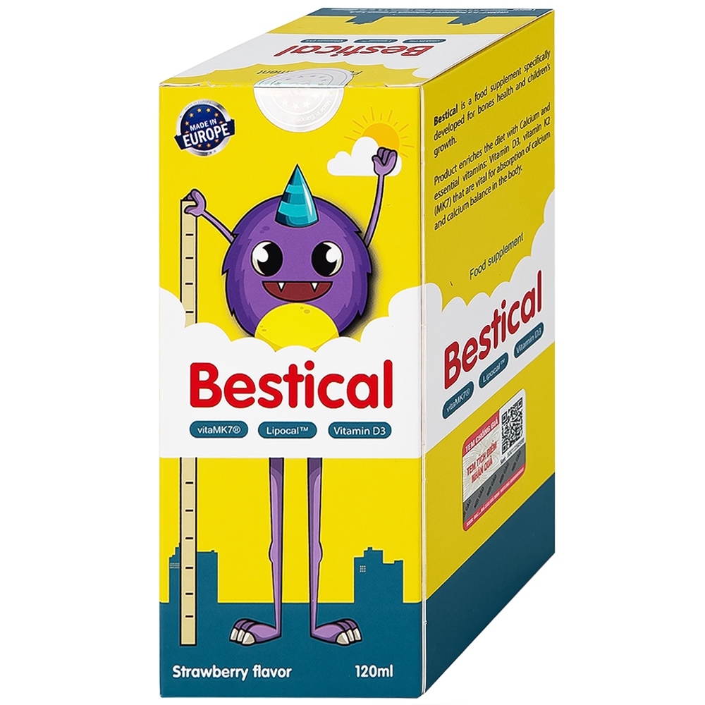 Hình ảnh Dung dịch Bestical 120ml Ergo Pharma bổ sung canxi, vitamin D3 và vitamin K2