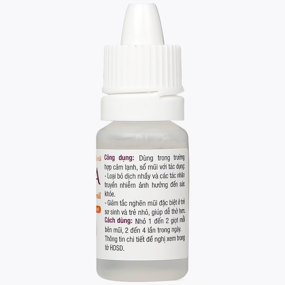 Hình ảnh Dung dịch nhỏ mũi Azka 10ml Anvy dùng trong cảm lạnh, sổ mũi, loại bỏ dịch nhầy