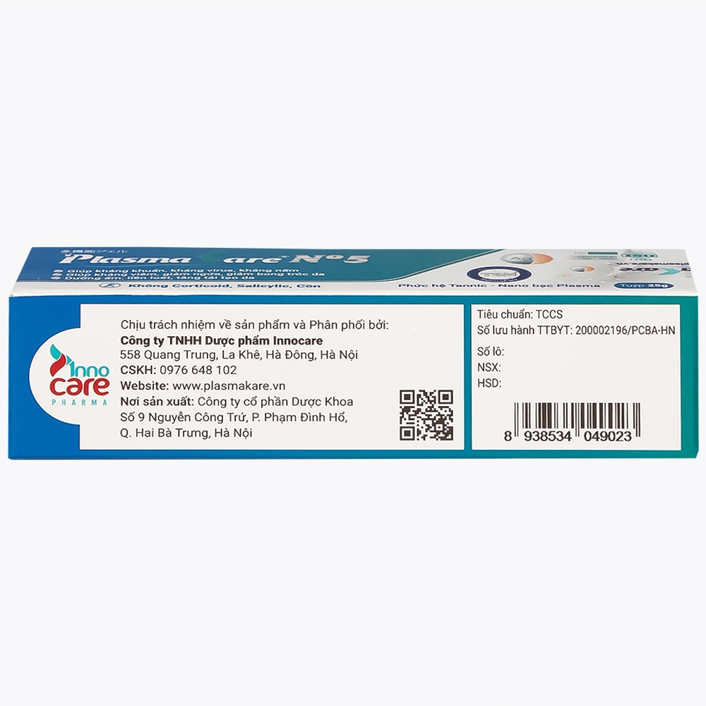Hình ảnh Kem bôi da Plasmakare Nº5 Innocare 25g hỗ trợ điều trị Zona, Herpes, thủy đậu, tay chân miệng