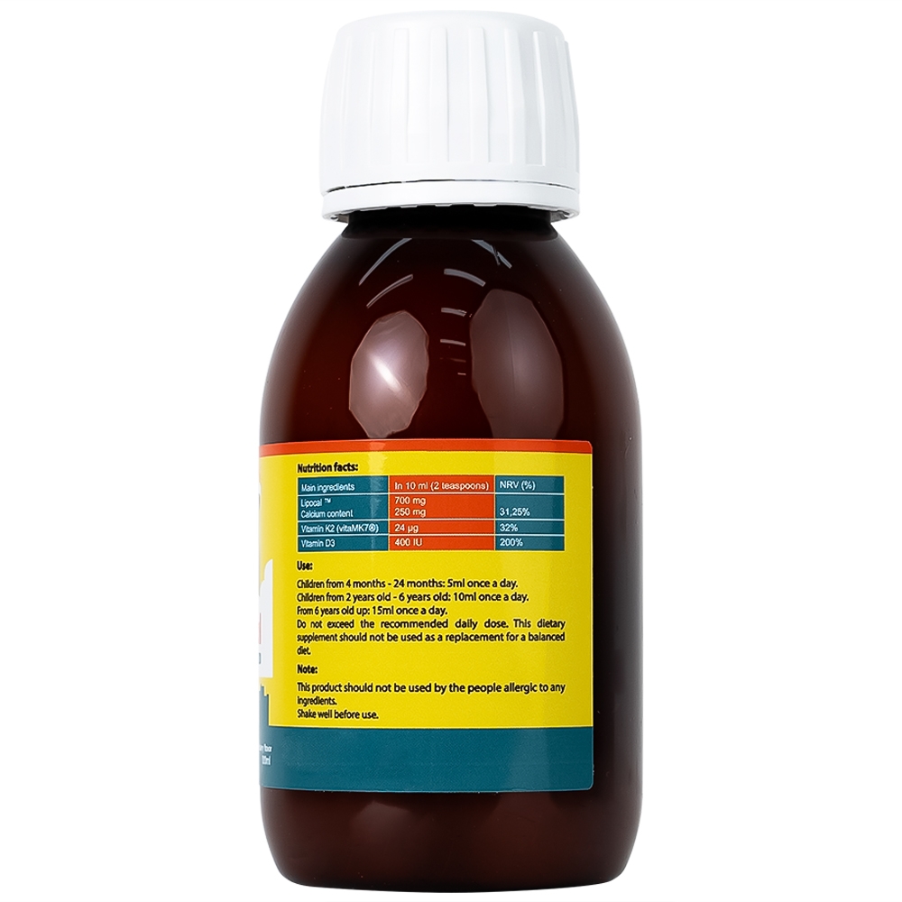 Hình ảnh Dung dịch Bestical 120ml Ergo Pharma bổ sung canxi, vitamin D3 và vitamin K2