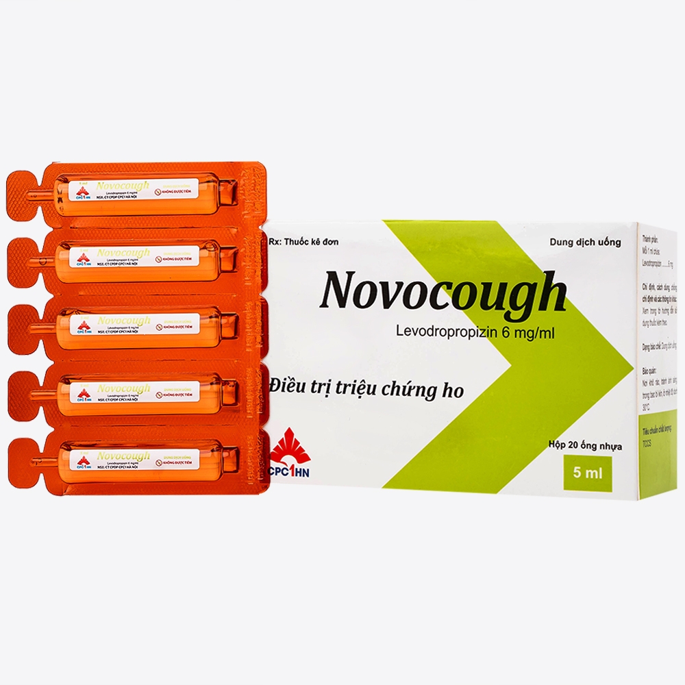 Hình ảnh Dung dịch uống Novocough 6mg/ml CPC1HN điều trị triệu chứng ho (20 ống x 5ml)