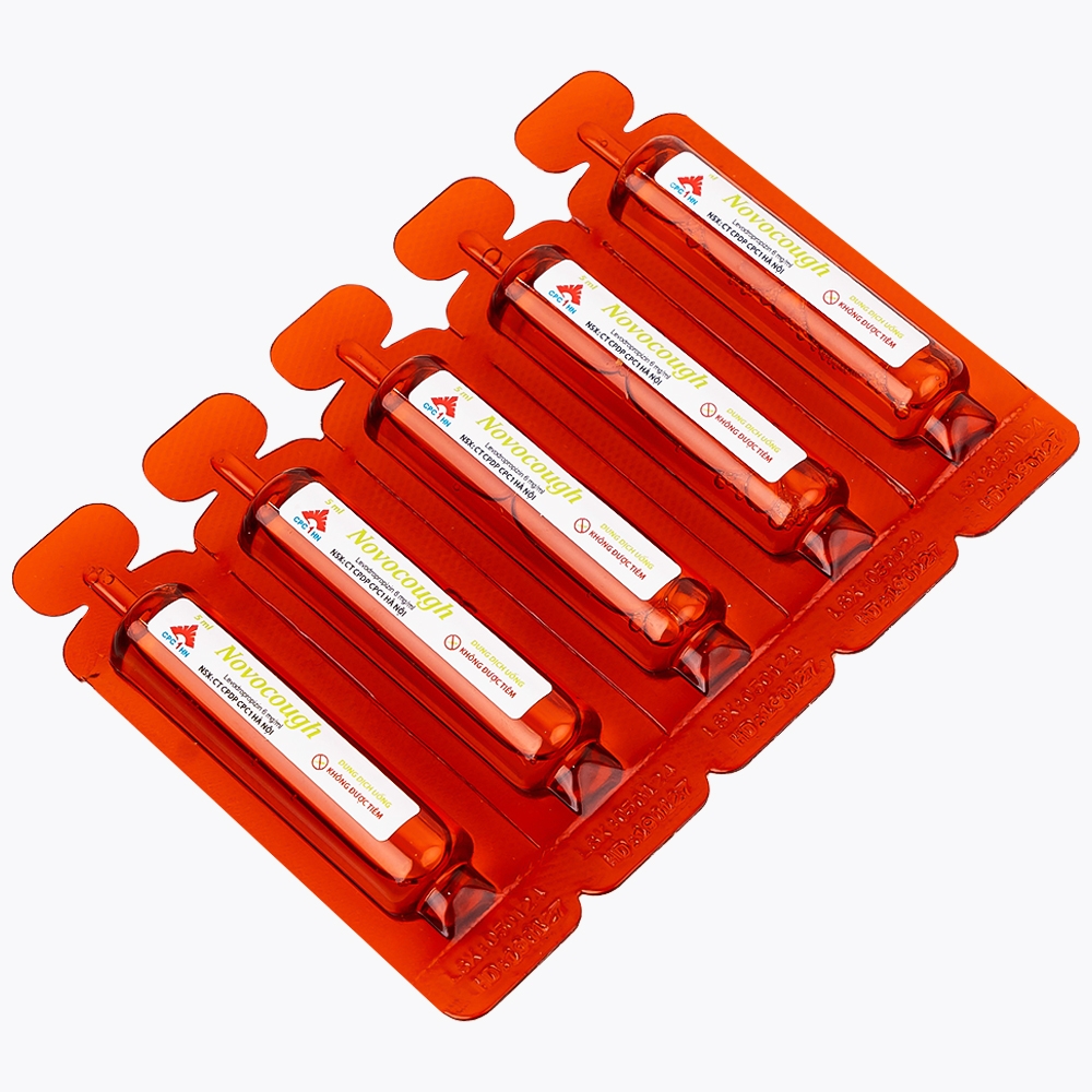Hình ảnh Dung dịch uống Novocough 6mg/ml CPC1HN điều trị triệu chứng ho (20 ống x 5ml)