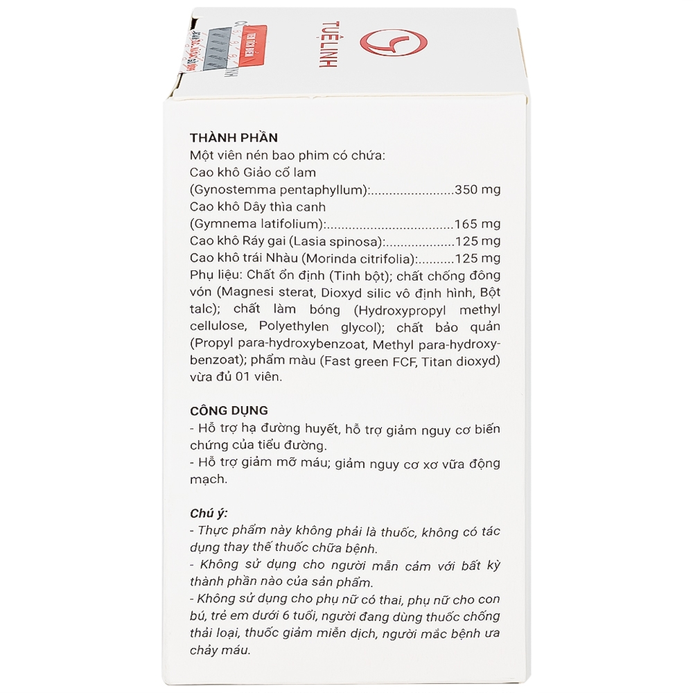 Hình ảnh Viên uống Diatema Tuệ Linh hỗ trợ hạ đường huyết, giảm mỡ máu (60 viên)