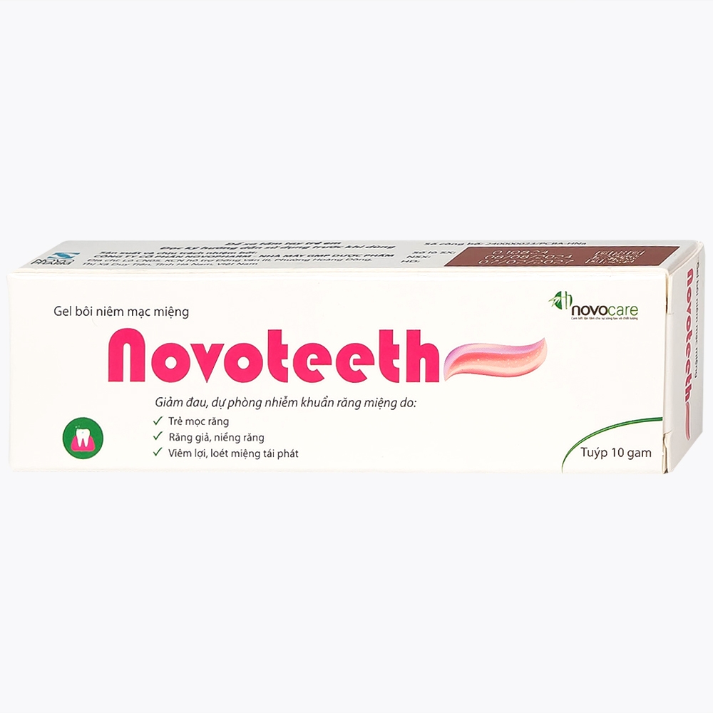 Hình ảnh Gel bôi niêm mạc miệng Novoteeth 10g Novocare giảm đau, dự phòng nhiễm khuẩn răng miệng do trẻ mọc răng