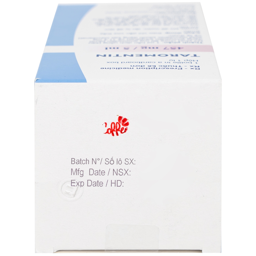 Hình ảnh Bột hỗn dịch uống Taromentin 457mg/5ml điều trị nhiễm trùng viêm xoang, tai giữa, đường hô hấp (12.6g)