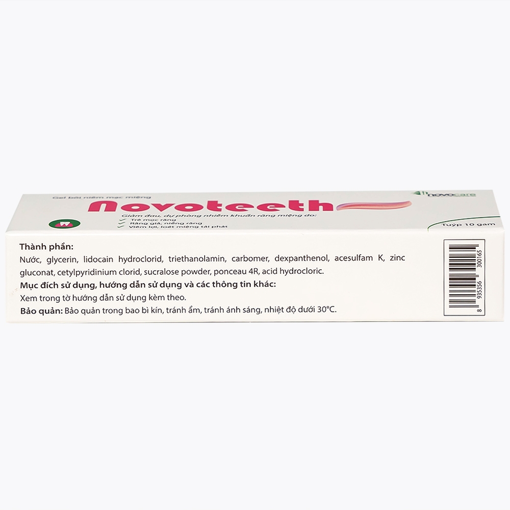 Hình ảnh Gel bôi niêm mạc miệng Novoteeth 10g Novocare giảm đau, dự phòng nhiễm khuẩn răng miệng do trẻ mọc răng