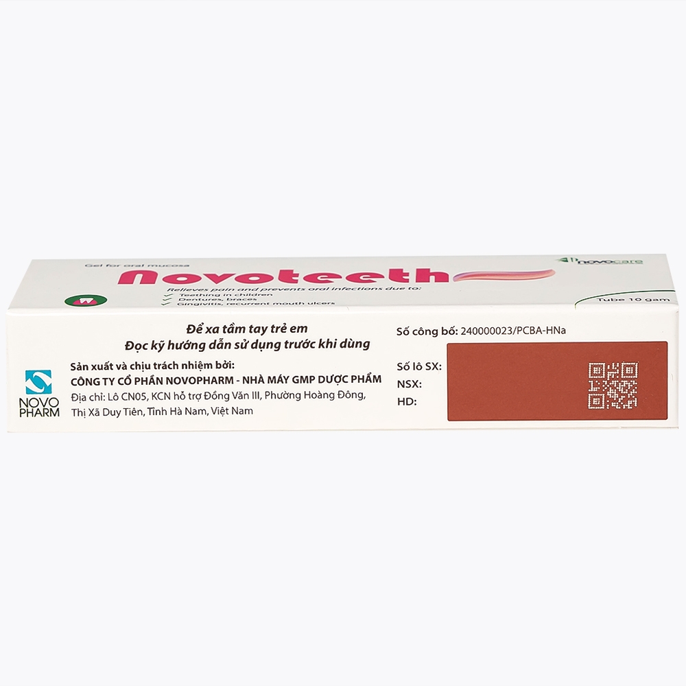 Hình ảnh Gel bôi niêm mạc miệng Novoteeth 10g Novocare giảm đau, dự phòng nhiễm khuẩn răng miệng do trẻ mọc răng